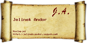 Jelinek Andor névjegykártya
