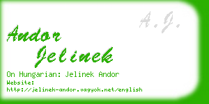 andor jelinek business card